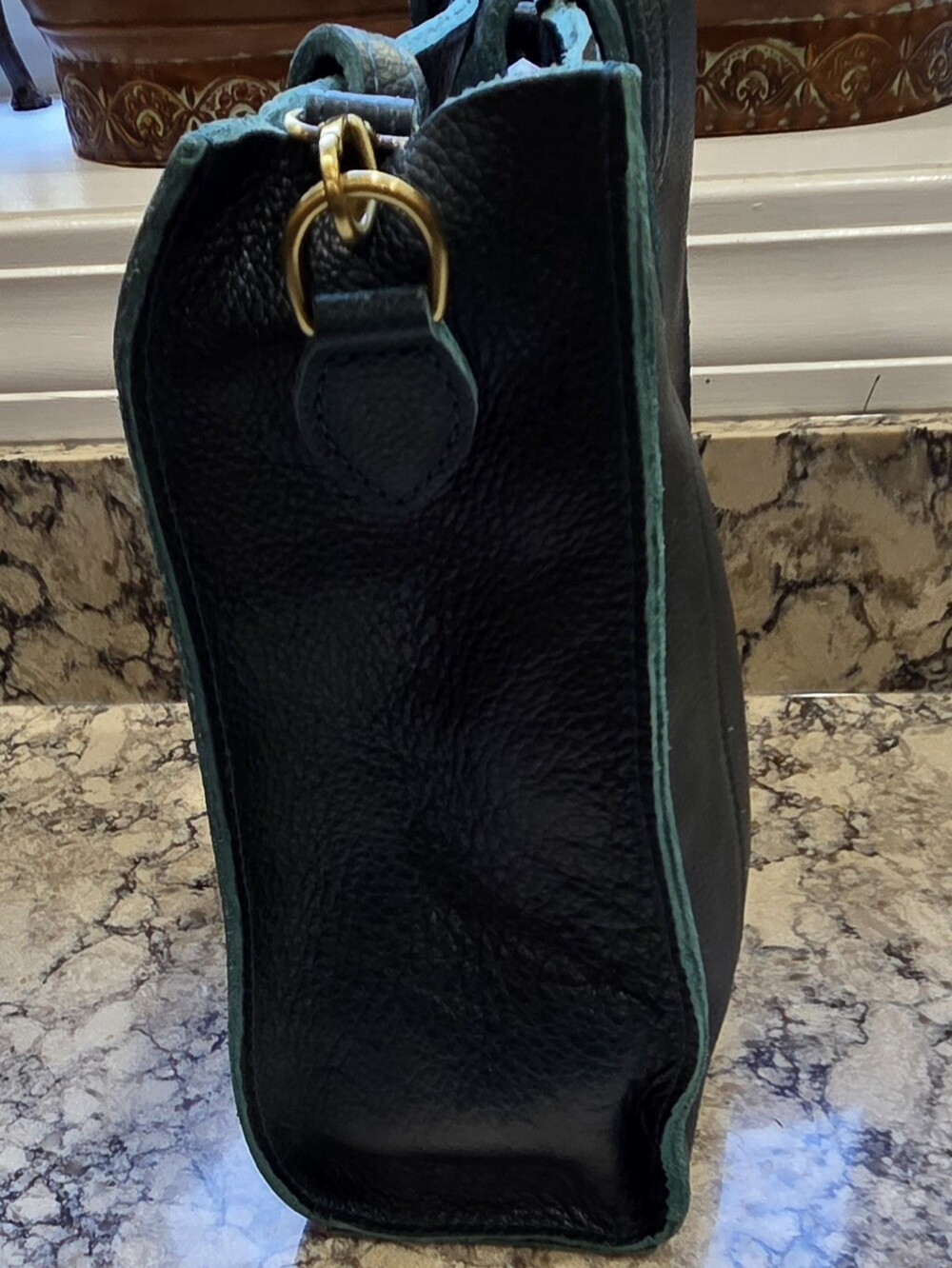 Portland Leather Lagoon NS Lola Crossbody Tote - Picture 4 of 6